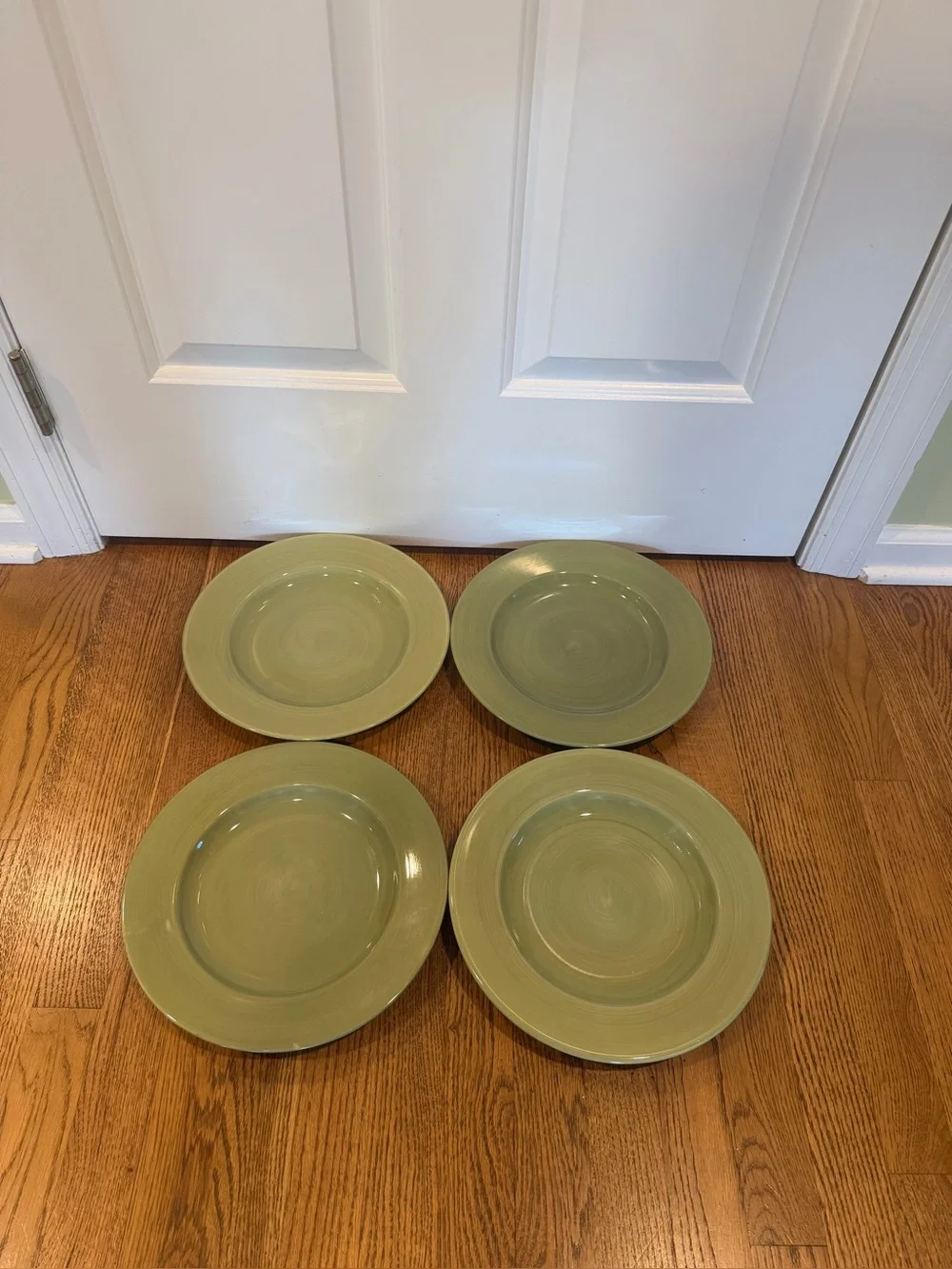 Set of 4 Pier 1 Essential Colours Green Dinner Plates